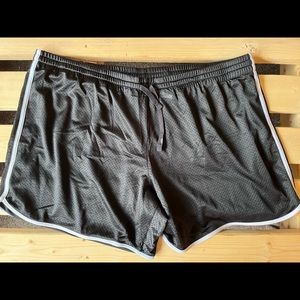 Black mesh material Danskin running workout athletic shorts plus size